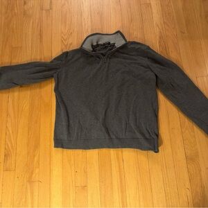 Vintage Men’s Charcoal Gray Quarter Zip Pullover Sweatshirt Retro Y2K Classic